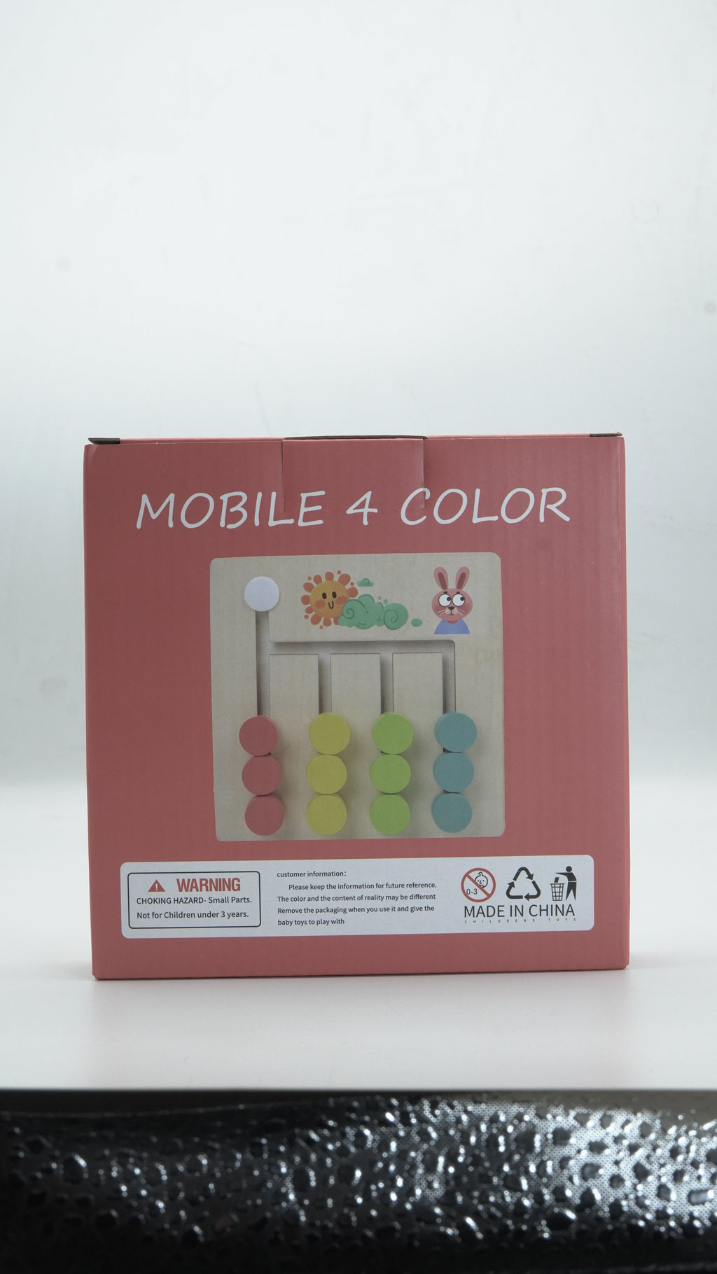 Wooden Montessori Mobile 4-Color Logic & Sliding Puzzle Board Game