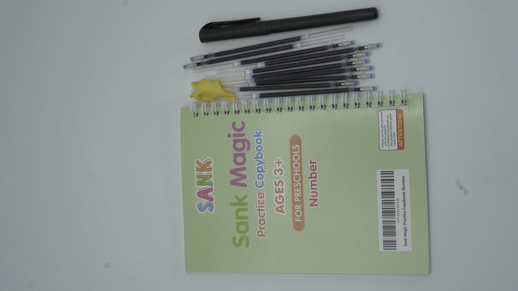 Sank Magic Practice Copybook Set: Reusable Handwriting & Math Tracing Books for Kids