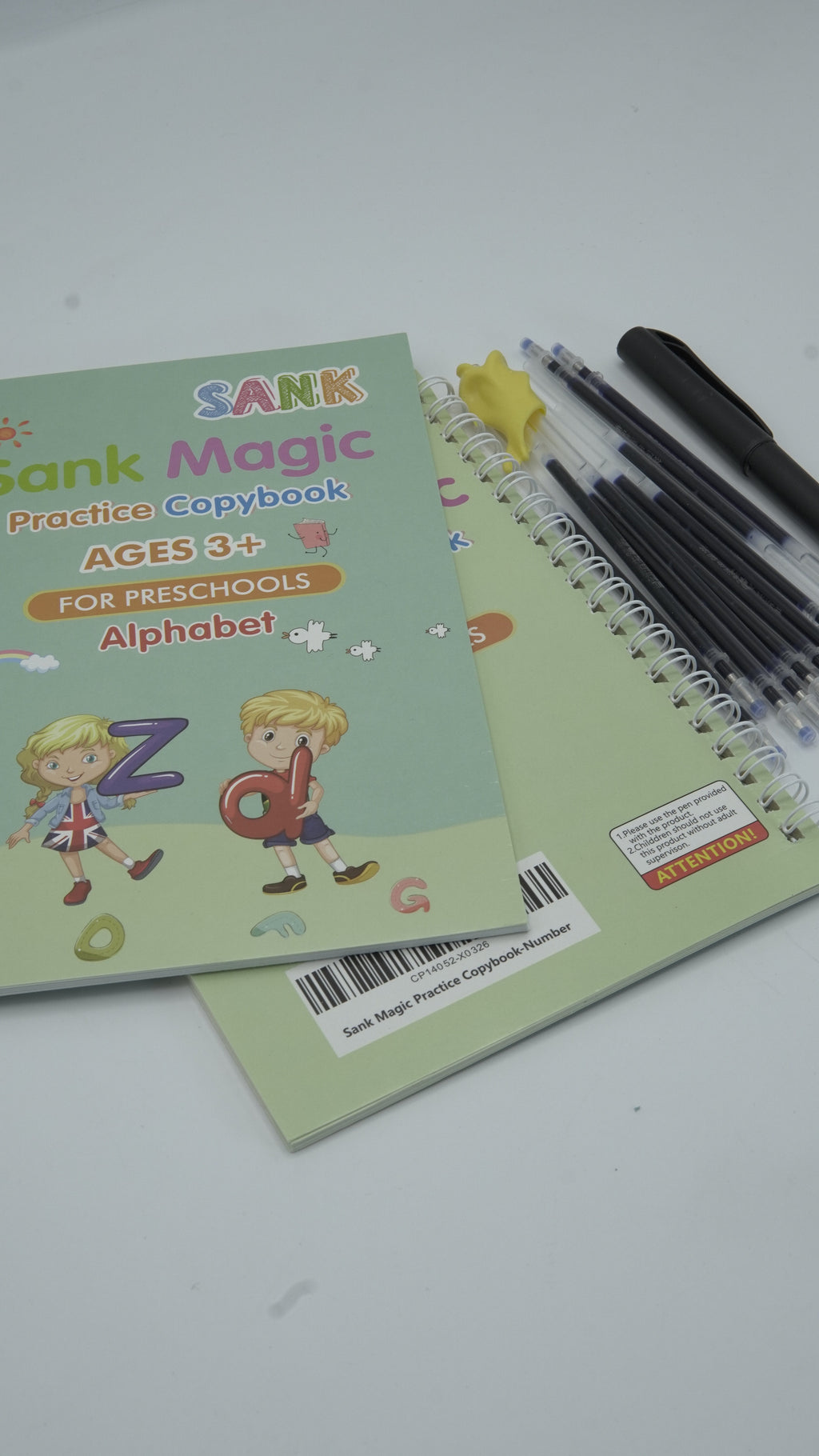 Sank Magic Practice Copybook Set: Reusable Handwriting & Math Tracing Books for Kids
