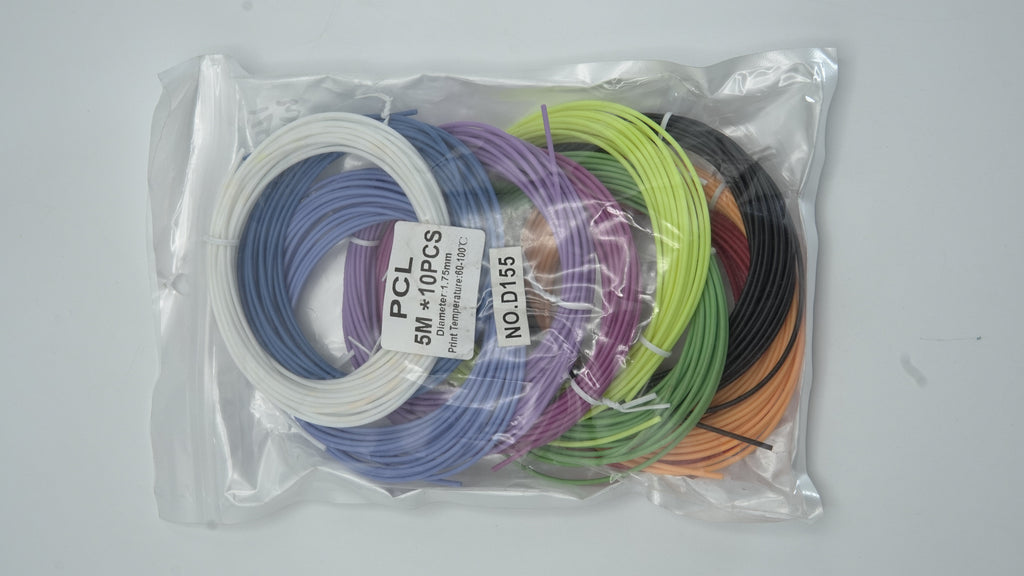PCL Low-Temperature 3D Pen Filament Refills - 10 Color Pack (1.75mm, 50M Total)