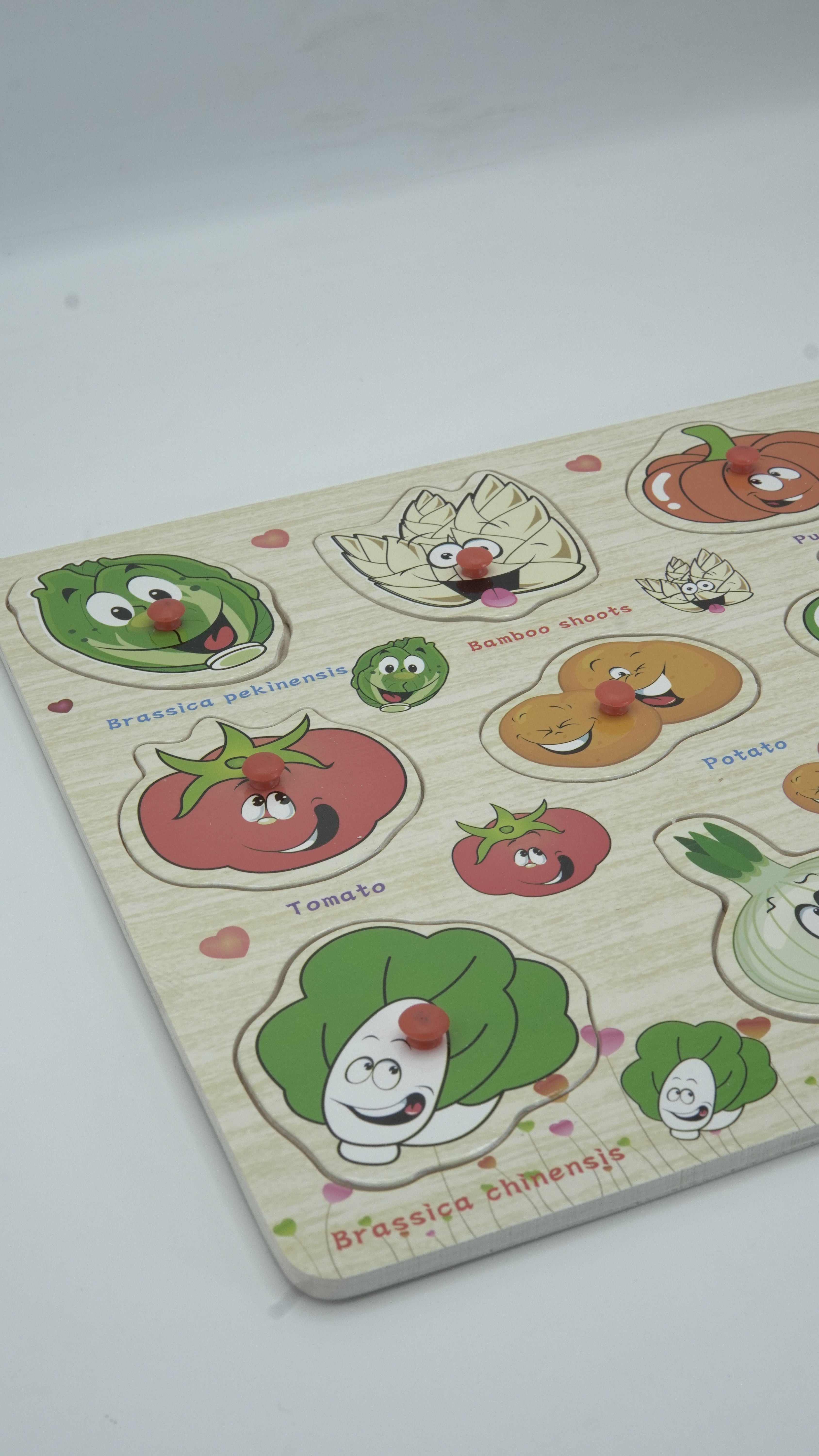 Wooden Vegetable Garden 3D Puzzle Board for Toddlers (GTW-3021)