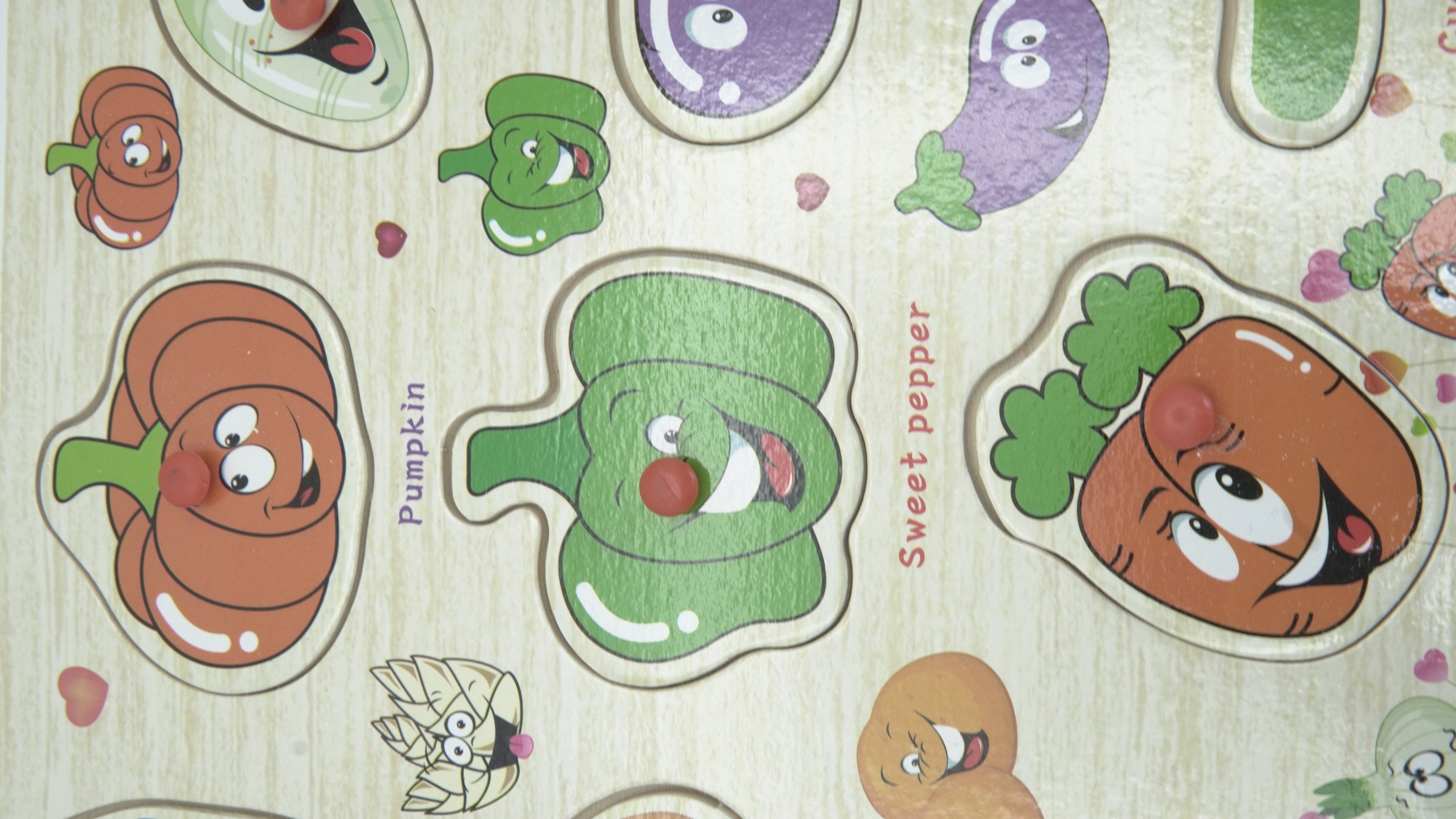 Wooden Vegetable Garden 3D Puzzle Board for Toddlers (GTW-3021)