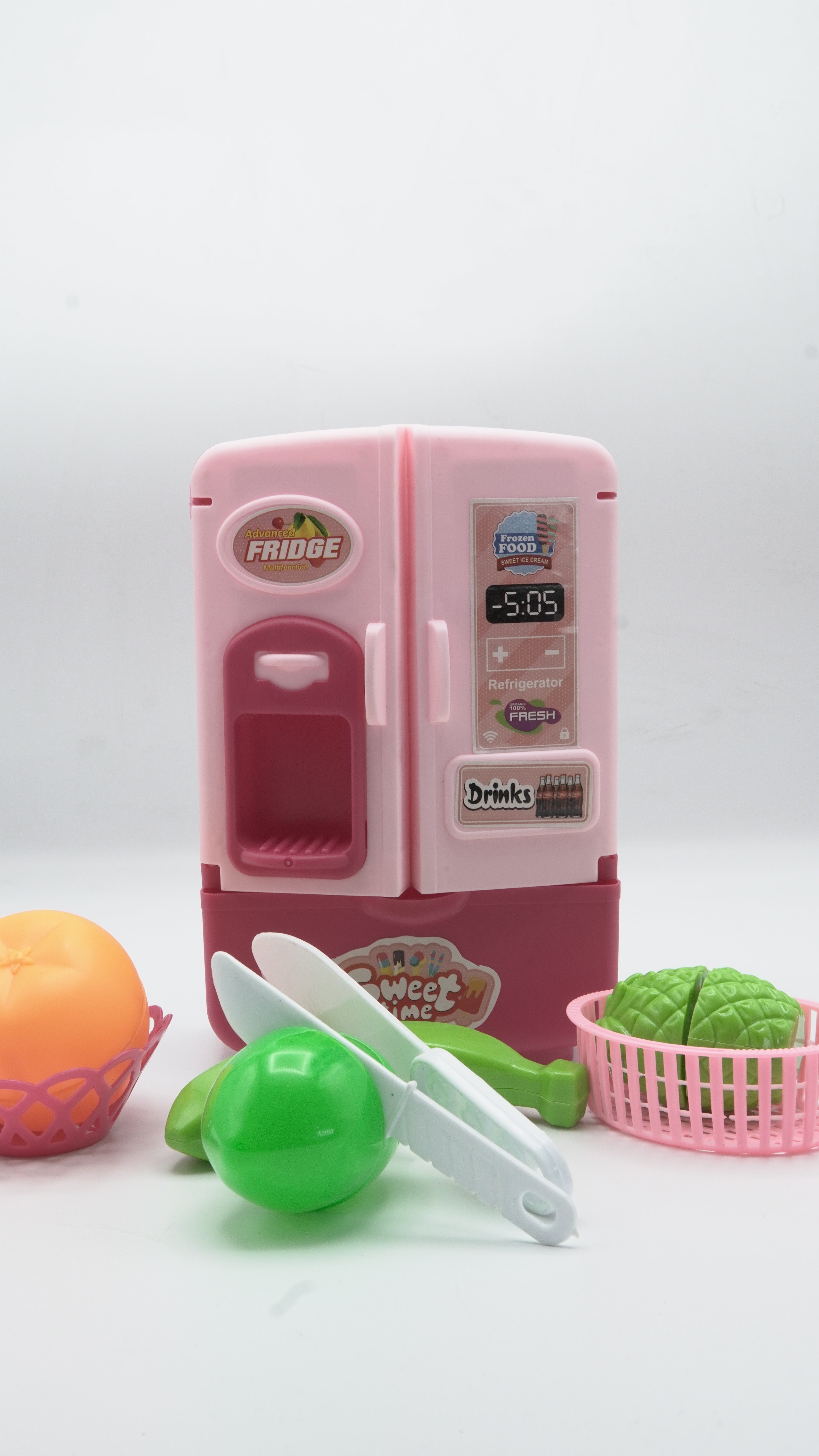 "Delicious Kitchen" Kids' Pretend Play Refrigerator & Food Cutting Set