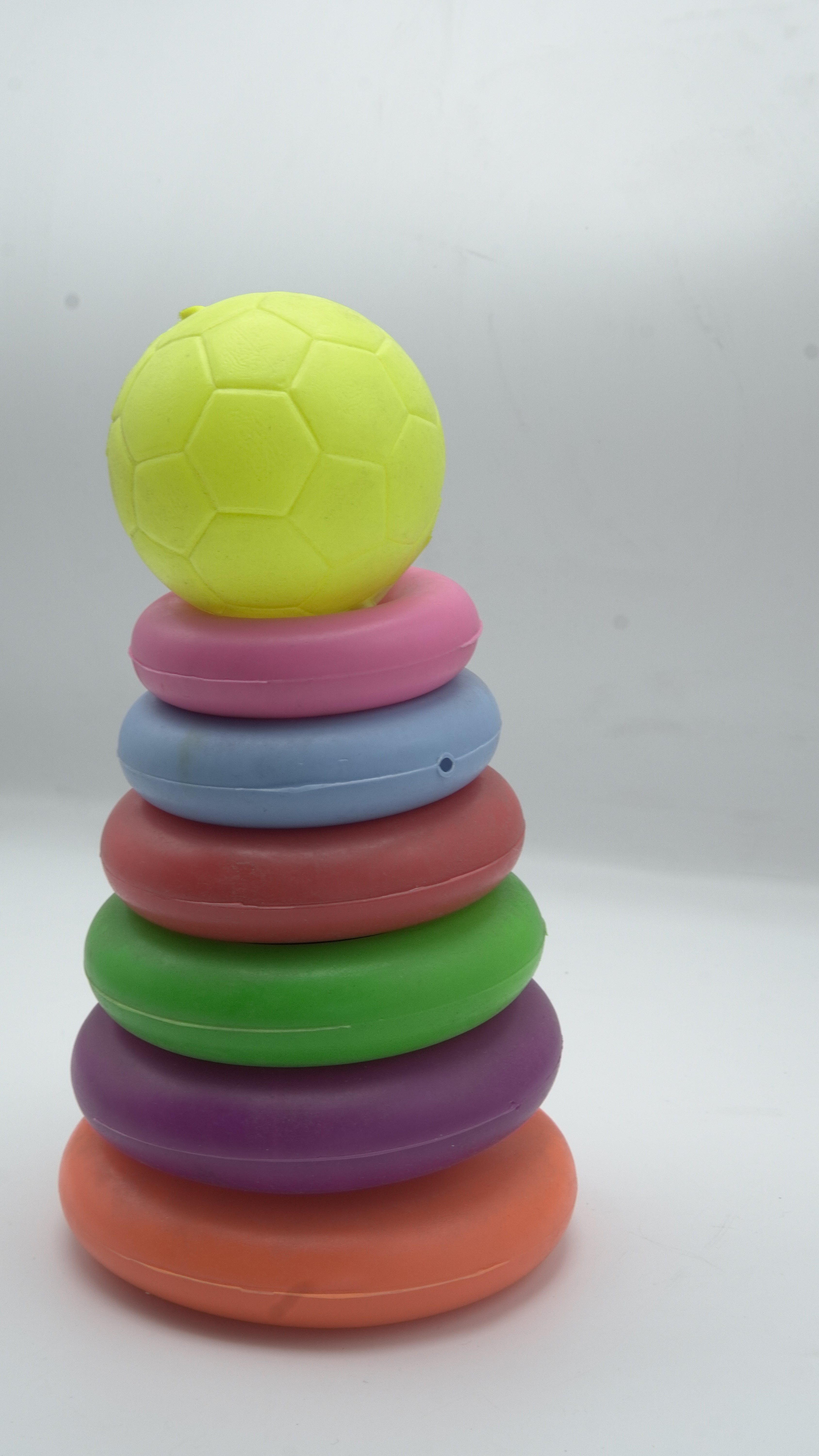 "Rainbow Tower" Kids' Plastic Stacking Rings & Ball Set (Early Education Toy)