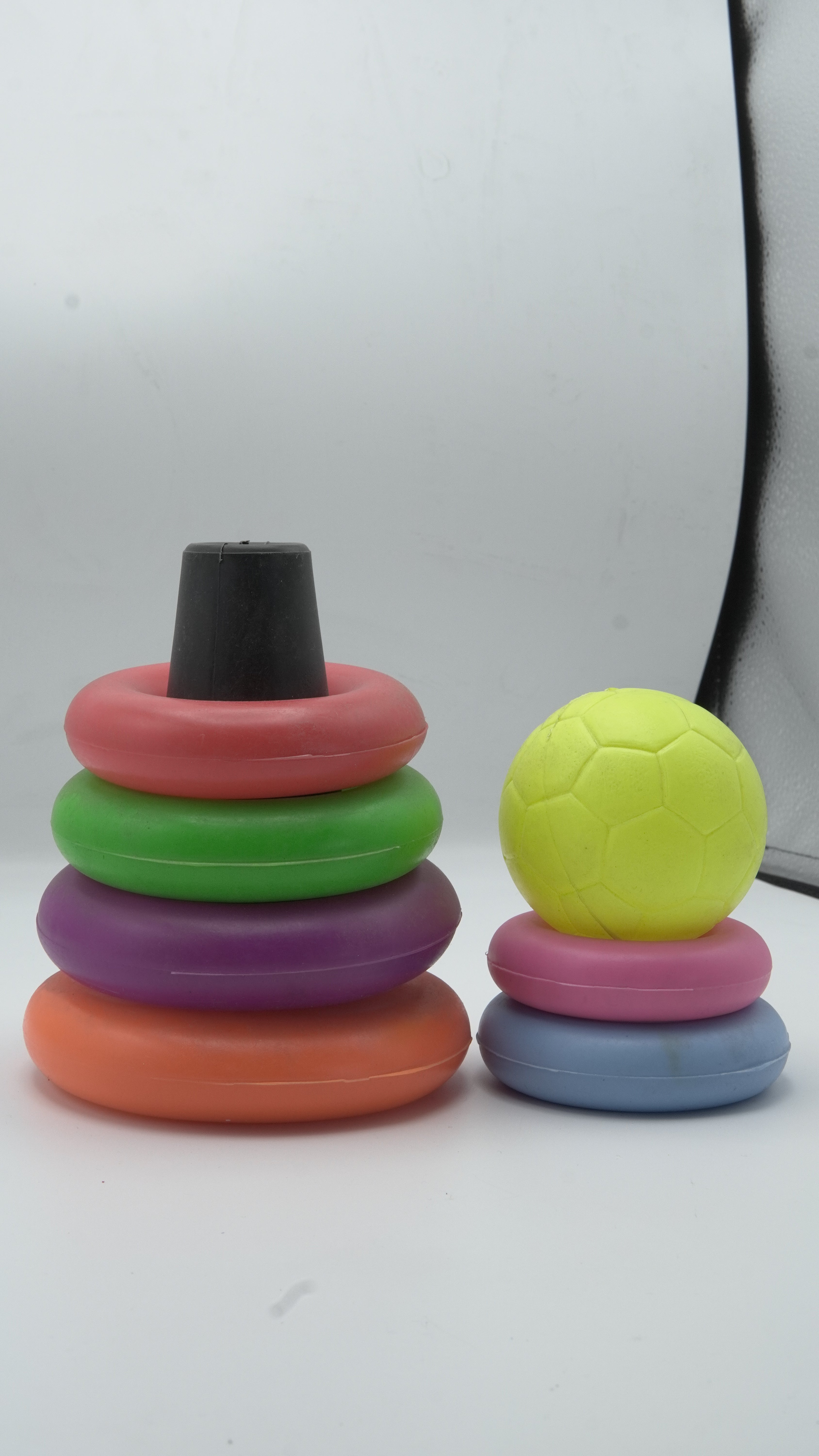 "Rainbow Tower" Kids' Plastic Stacking Rings & Ball Set (Early Education Toy)