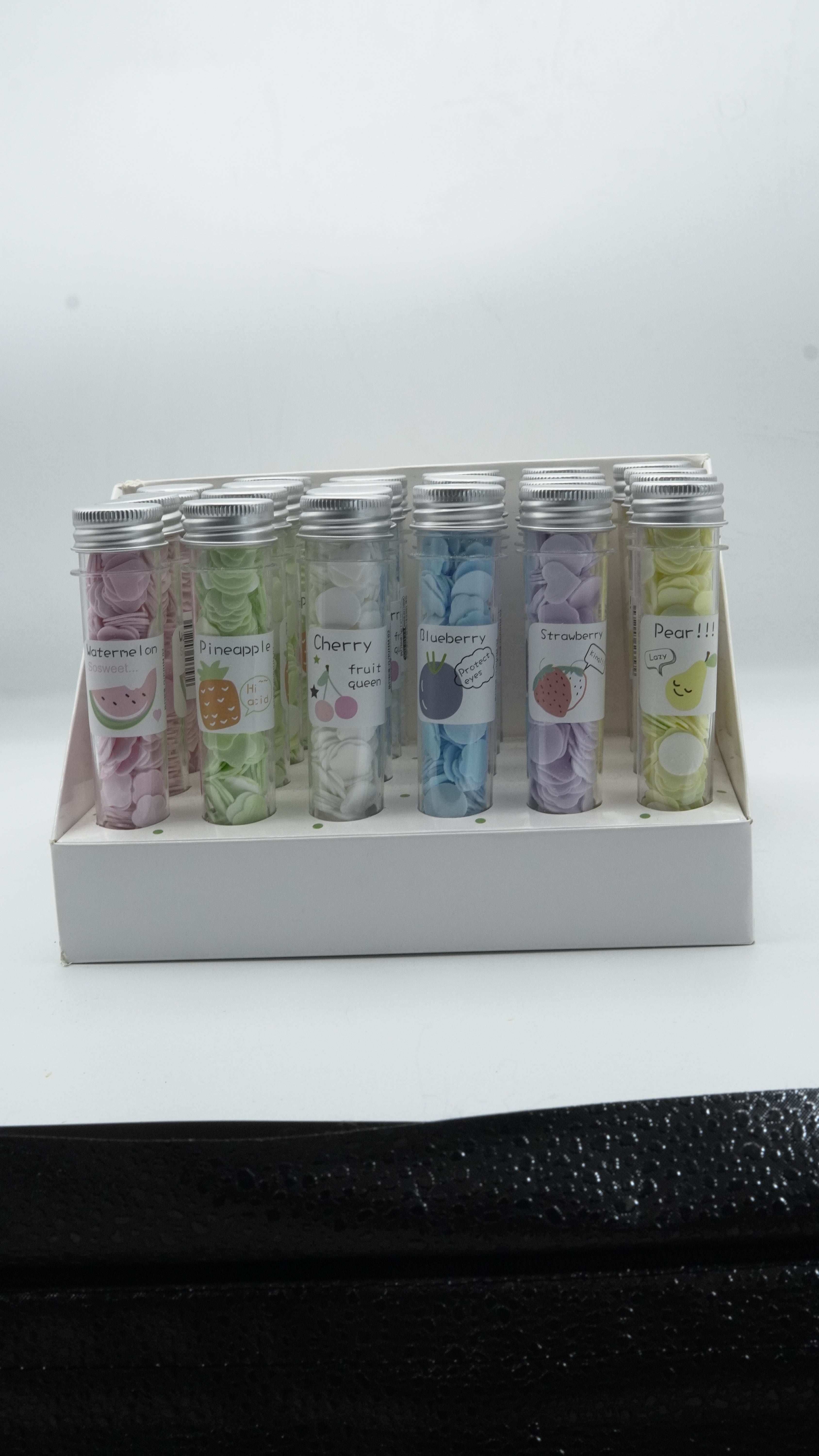"Fruit Queen" Portable Scented Paper Soap Flakes in Travel Tube
