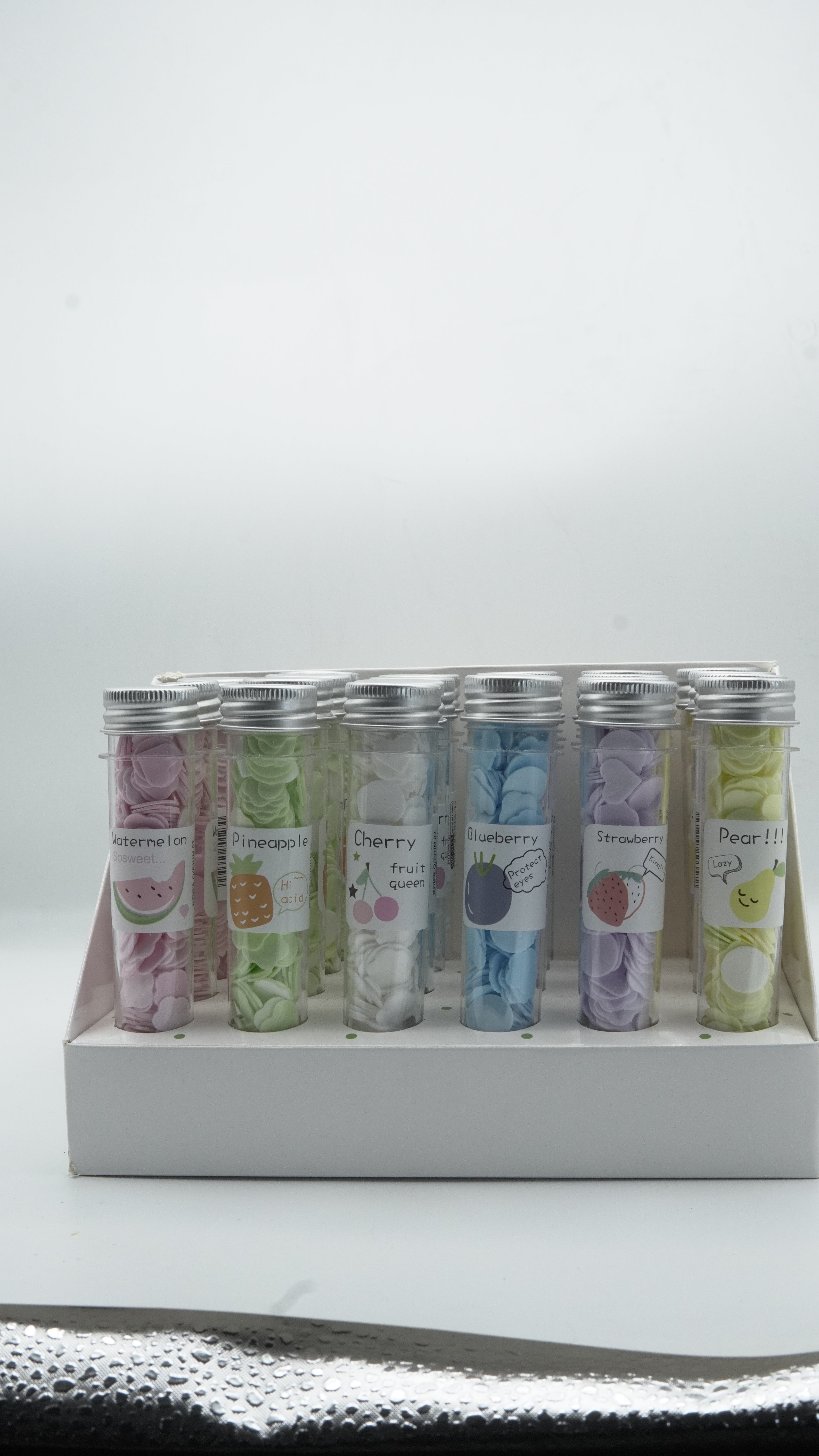 "Fruit Queen" Portable Scented Paper Soap Flakes in Travel Tube