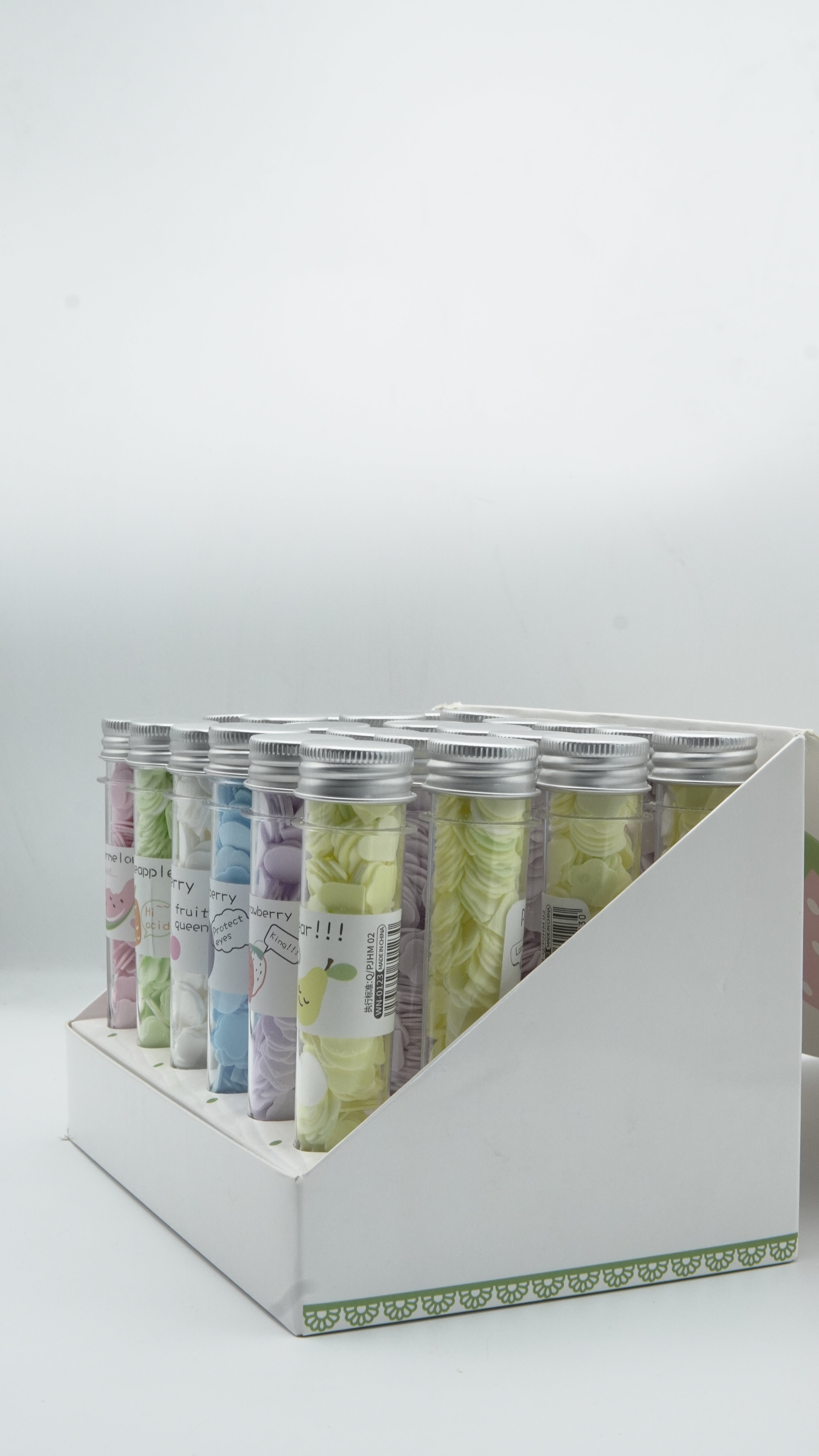 "Fruit Queen" Portable Scented Paper Soap Flakes in Travel Tube