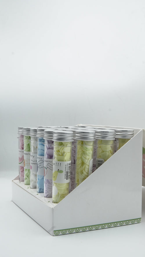 "Fruit Queen" Portable Scented Paper Soap Flakes in Travel Tube