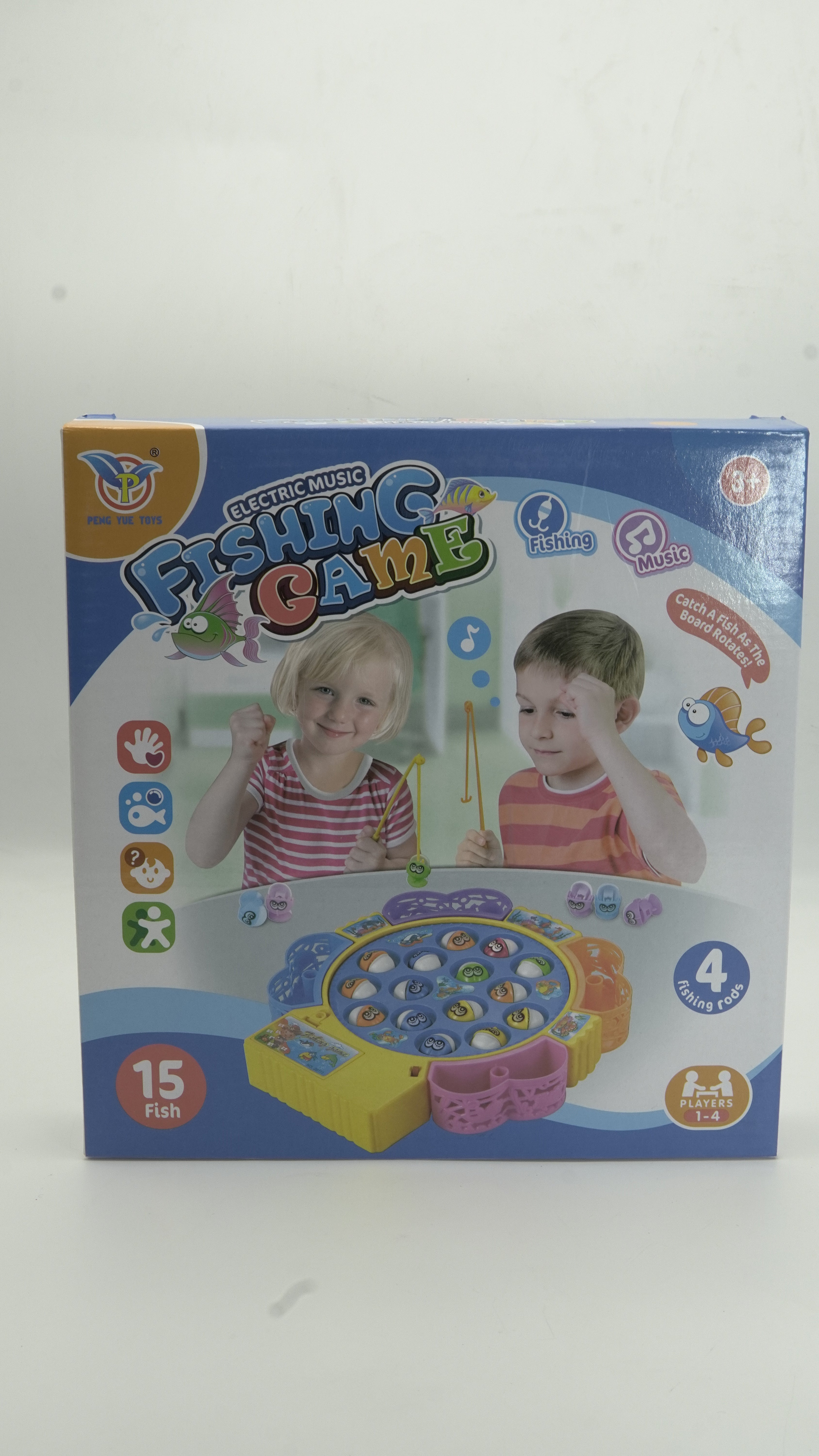 Interactive Kids' Electric Music Rotating Fishing Game (4 Players)
