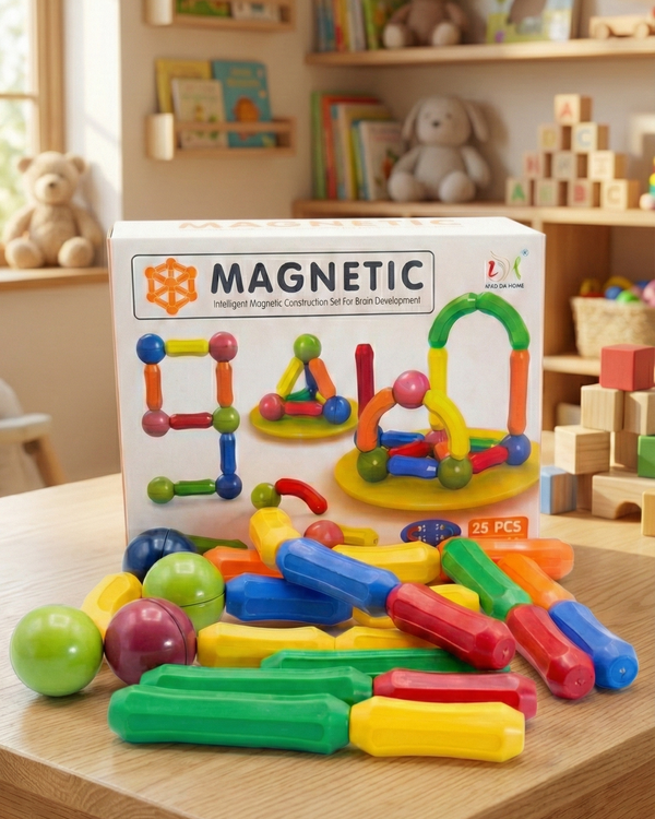 25-Piece Magnetic Sticks & Balls Intelligent Construction Set for Brain Development