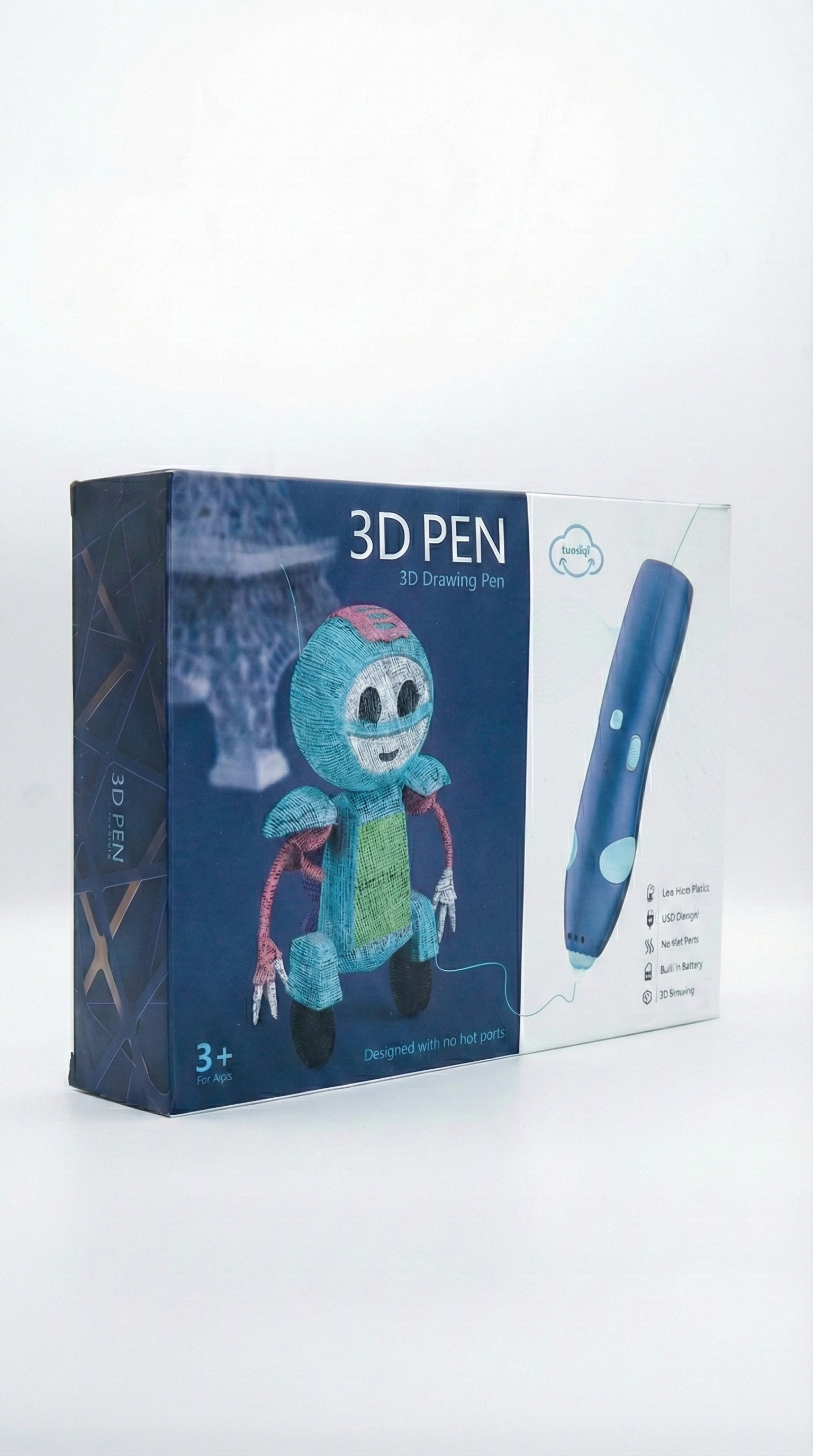 Rechargeable Low-Heat 3D Drawing Pen for Kids (Ages 3+)