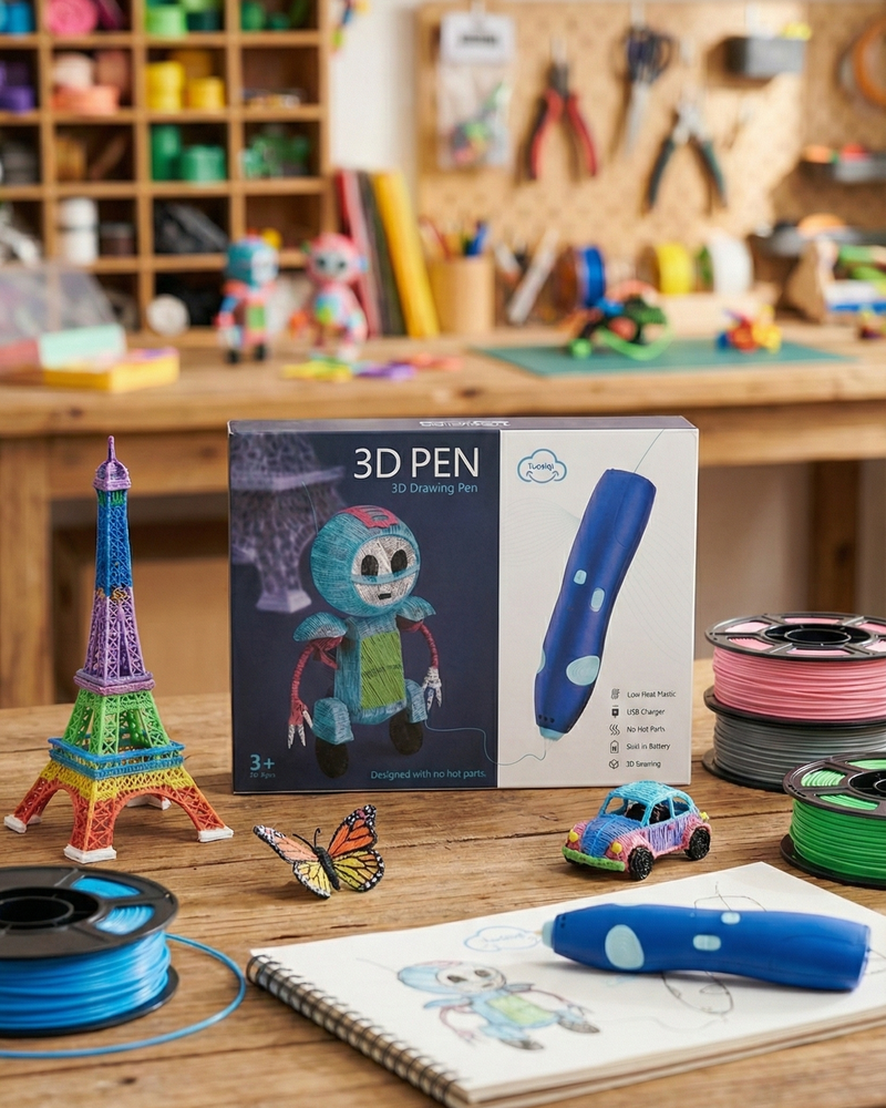 Rechargeable Low-Heat 3D Drawing Pen for Kids (Ages 3+)