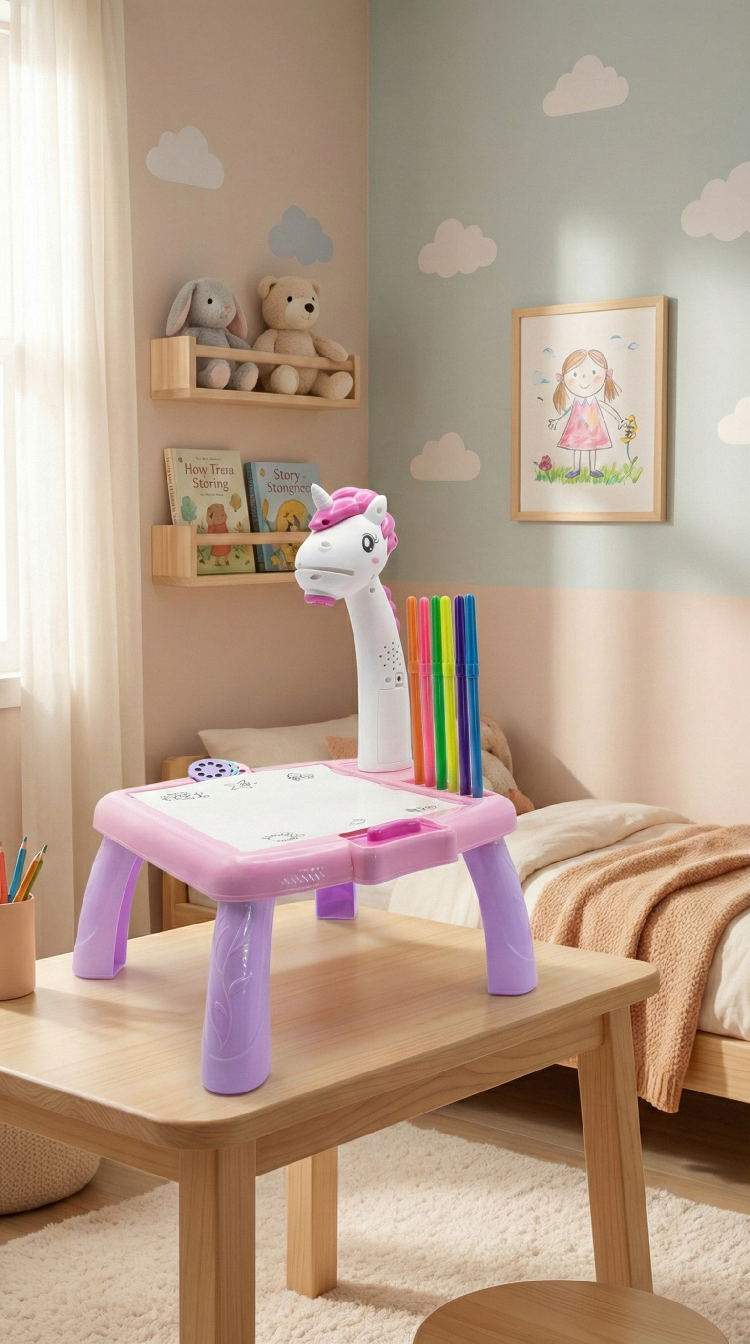 Kids' Interactive LED Projector Drawing & Painting Table