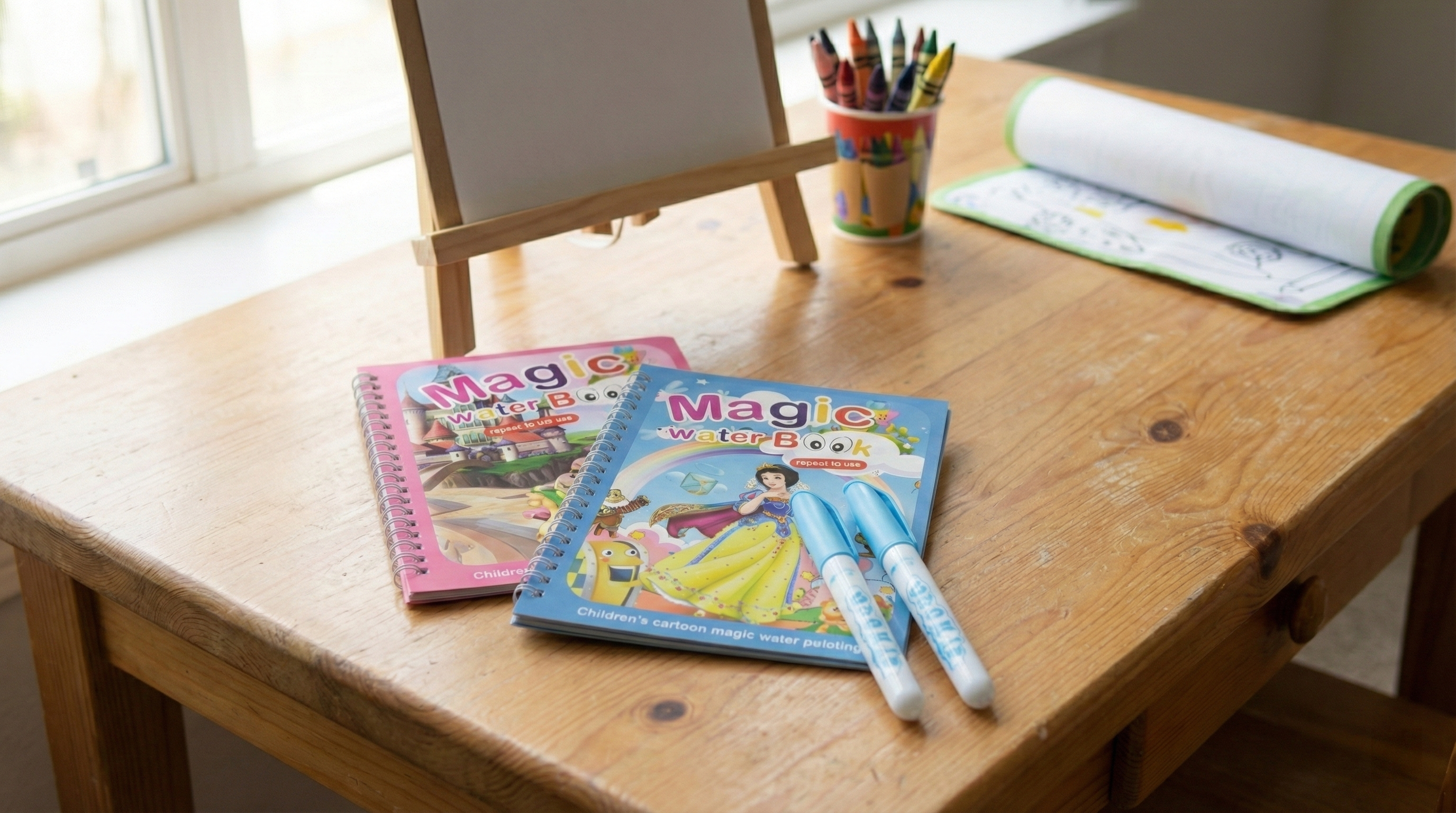"Magic Water Book" Reusable & Mess-Free Kids' Coloring Book with Pen