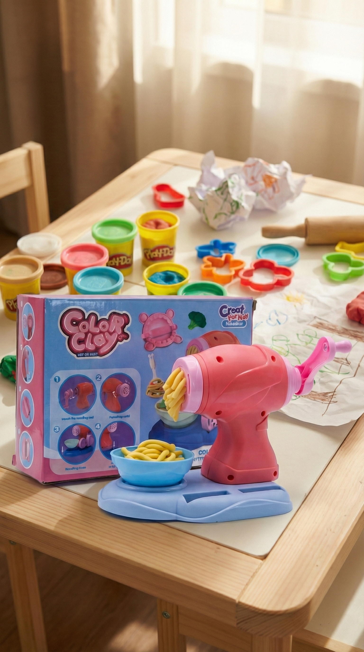 Kids' Kitchen Creations Play-Dough Noodle Maker & Pasta Machine Set