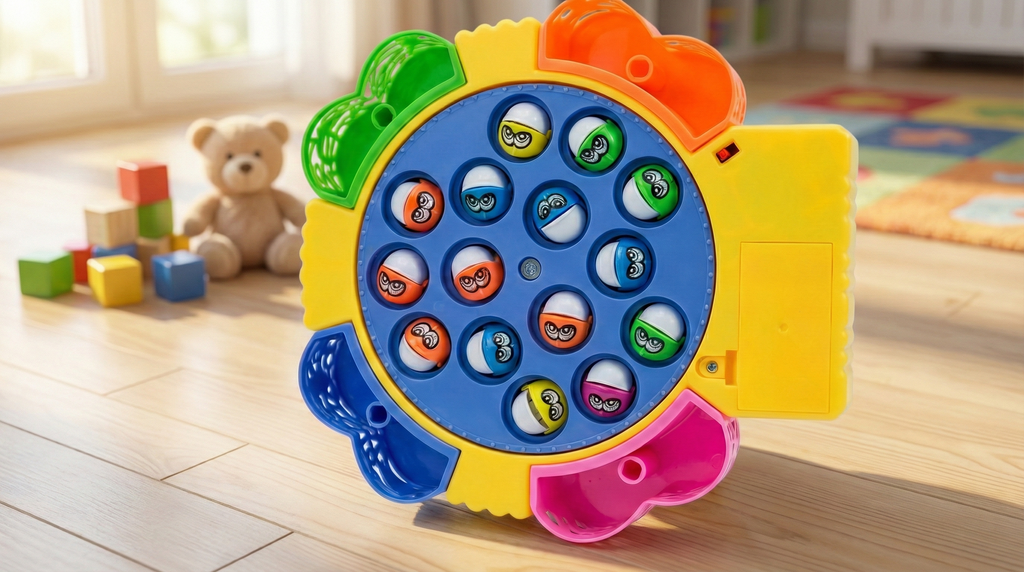 Interactive Kids' Electric Music Rotating Fishing Game (4 Players)