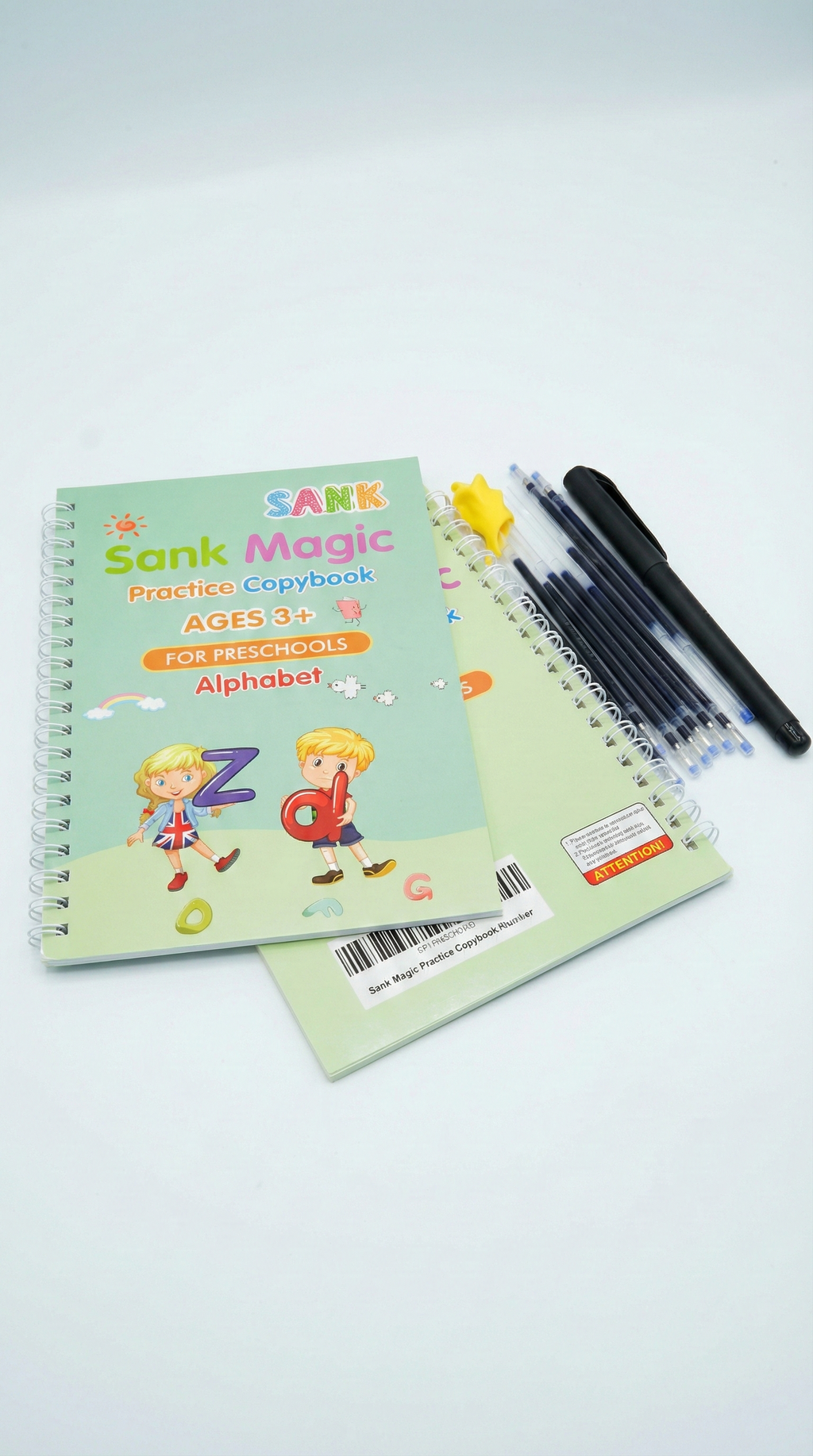 Sank Magic Practice Copybook Set: Reusable Handwriting & Math Tracing Books for Kids