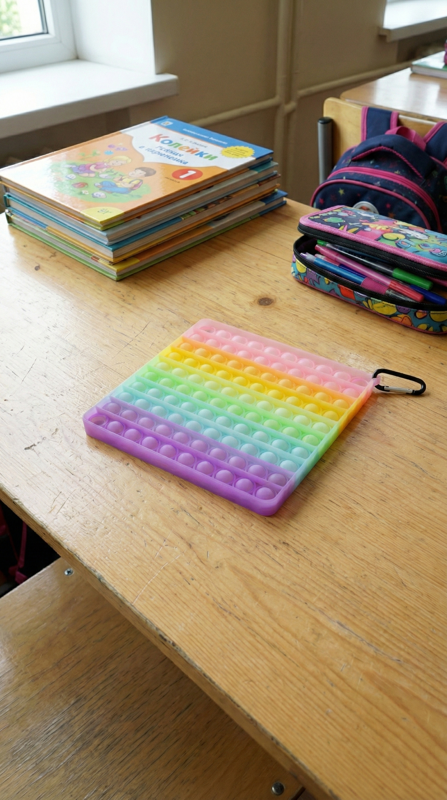 Jumbo Square Rainbow Push Pop Bubble Fidget Sensory Toy (20cm)