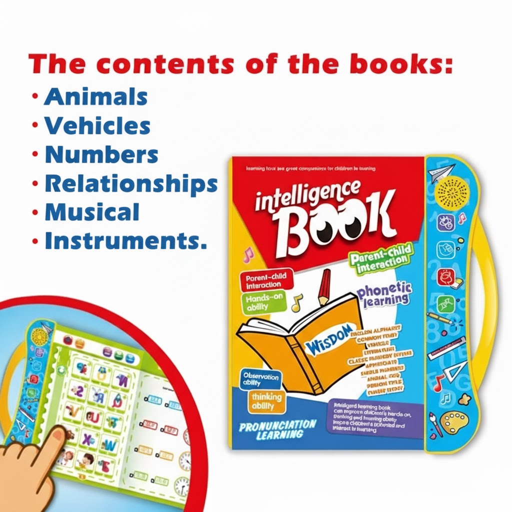 Intelligence Book | Interactive - Musical English Educational Phonetic Learning for 3 + Year Kids