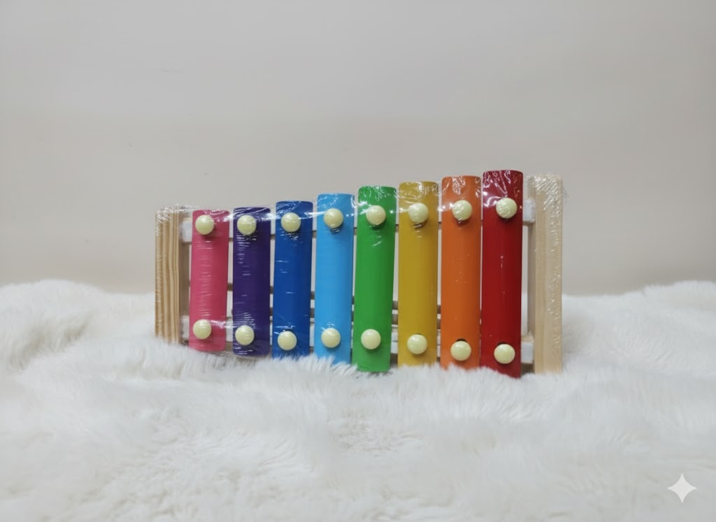 Bright Rainbow Wooden Xylophone for Toddlers