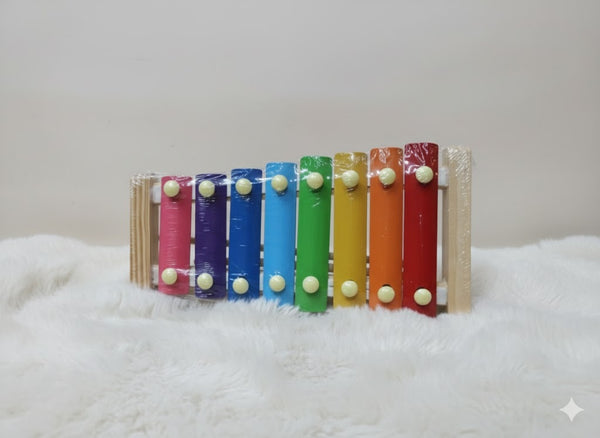 Bright Rainbow Wooden Xylophone for Toddlers